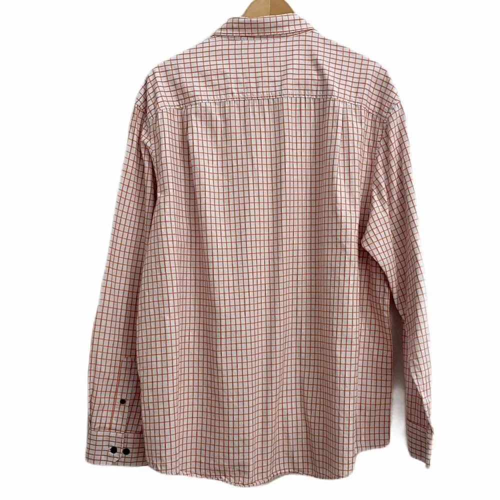 Tasso Elba Grid Pattern Button Down Shirt Blue